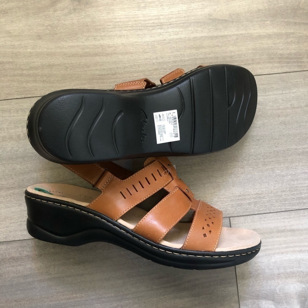 New Clarks Collection Tan Brown Lexi Qwin Sandals 12 - Picture 7 of 10
